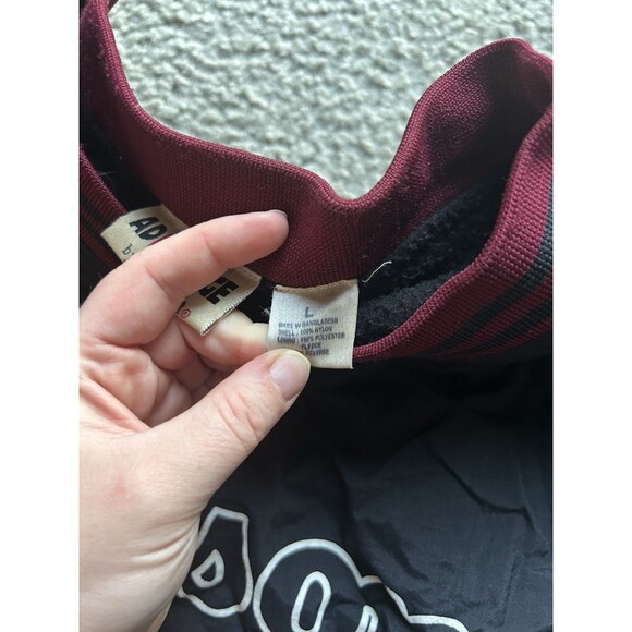 VTG Advantage Wilson Jacket 90’s Windbreaker Size L Nylon Fleece Lined Black Red - Picture 4 of 7